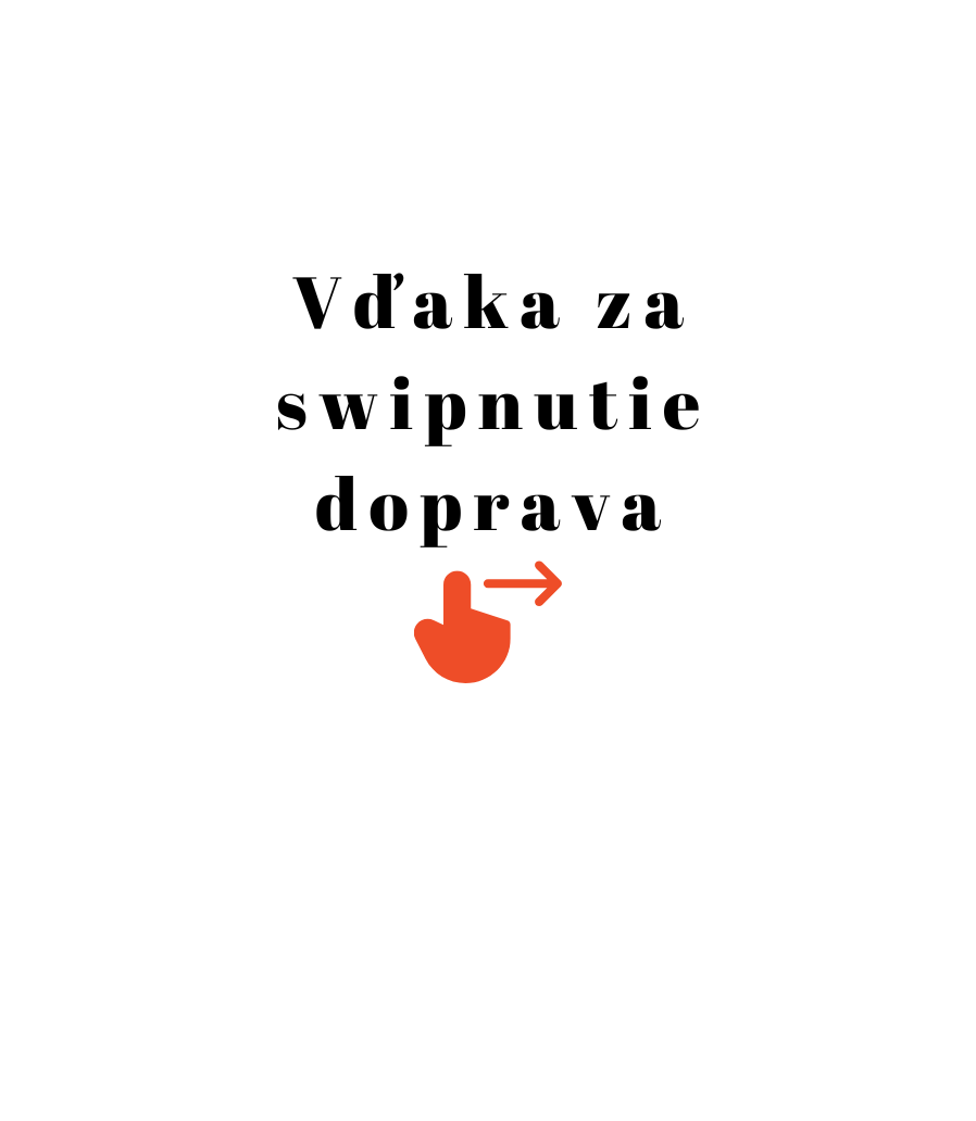 Návrh štítka sviečky Kiskedves: nápis „Vďaka za swipnutie doprava“ s červenou ikonou swipnutia doprava